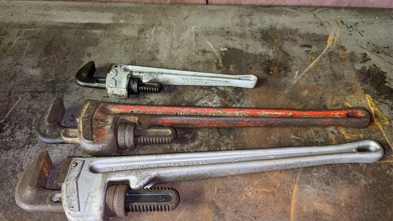 Assorted Ridgid and Maxpower Heavy Duty Pipe Wrenches