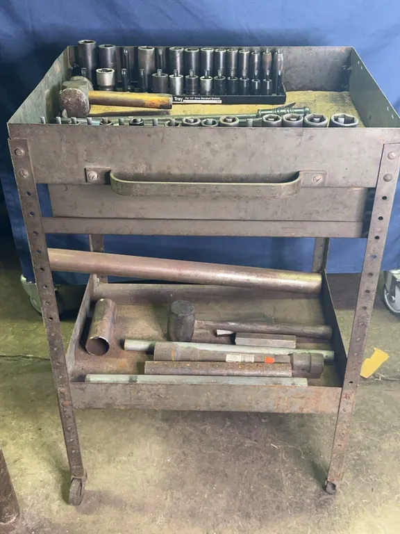 Equipto Metal Rolling Tool Cart with Sockets and Hand Tools