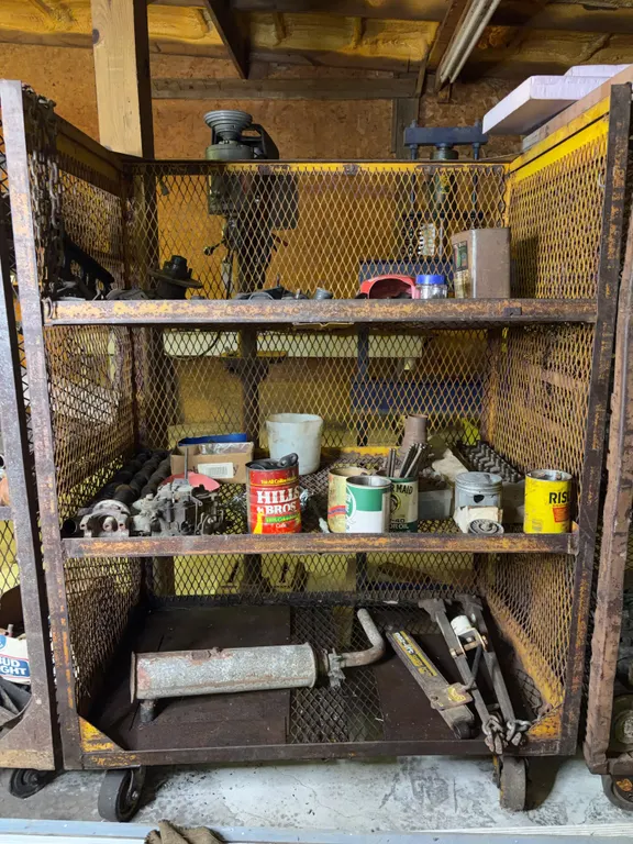 Heavy Duty Rolling Wire Mesh Security Cart Utility Shelving