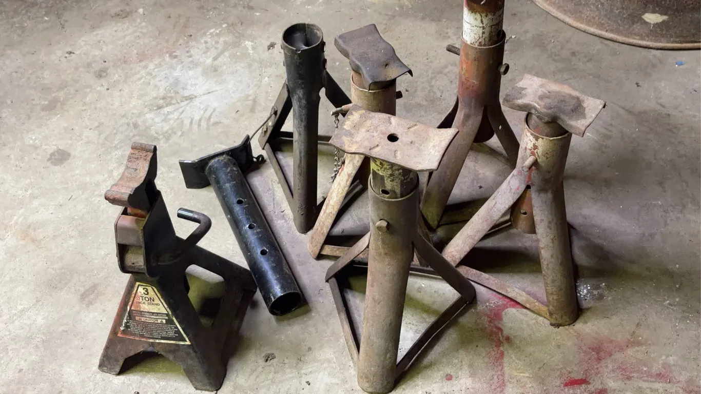 Assorted Automotive Jack Stands Including Sears Roebuck 3-Ton Unit