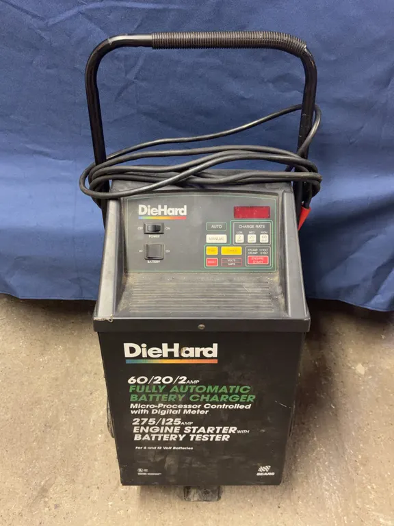 DieHard Automatic Battery Charger Engine Starter Rolling Cart Unit