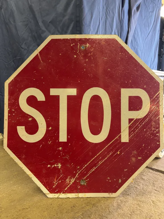 Retired Heavy Gauge Aluminum Reflective Street Stop Sign