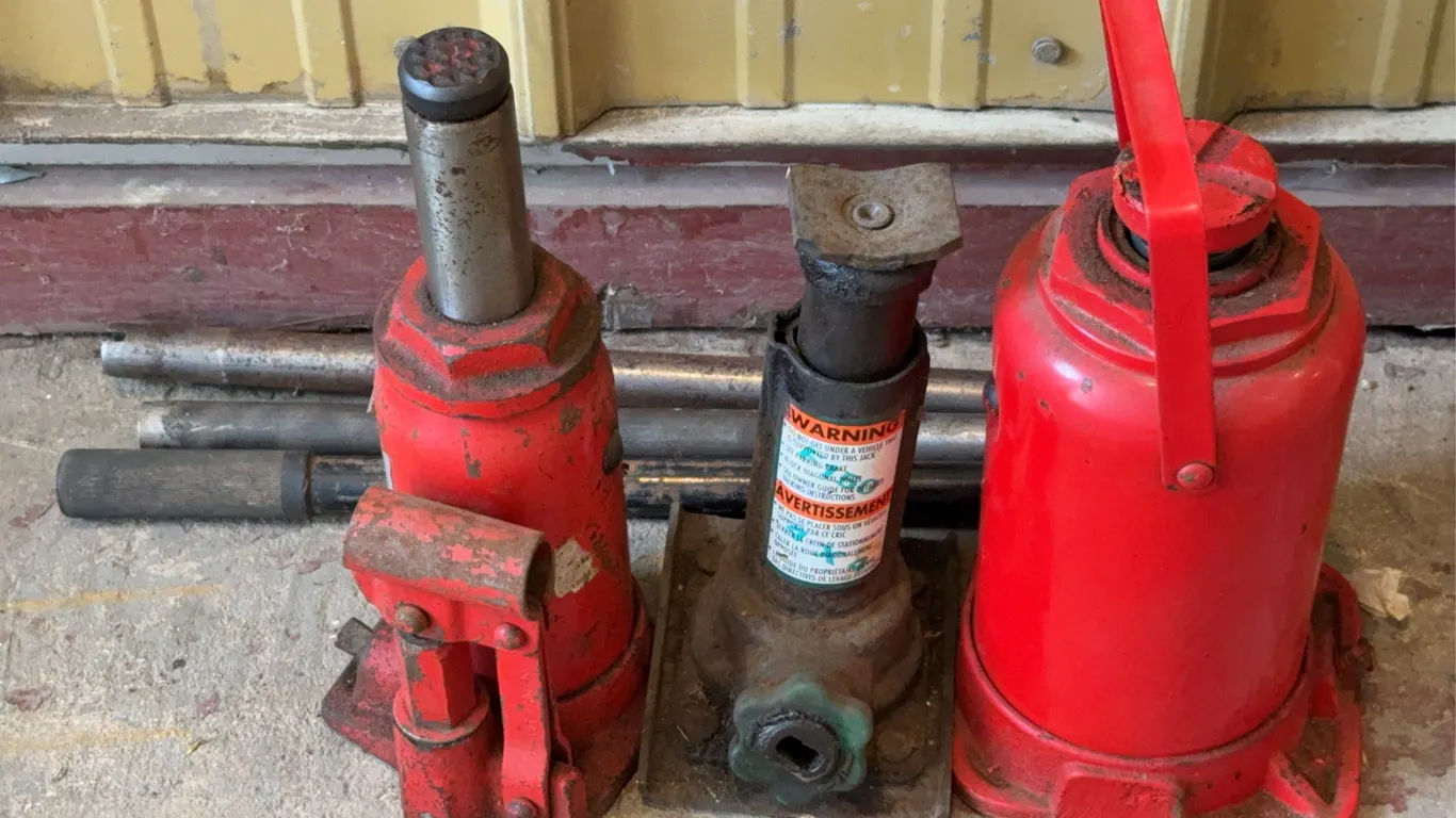 Assorted Automotive Hydraulic Bottle Jacks and Mechanical Screw Jack