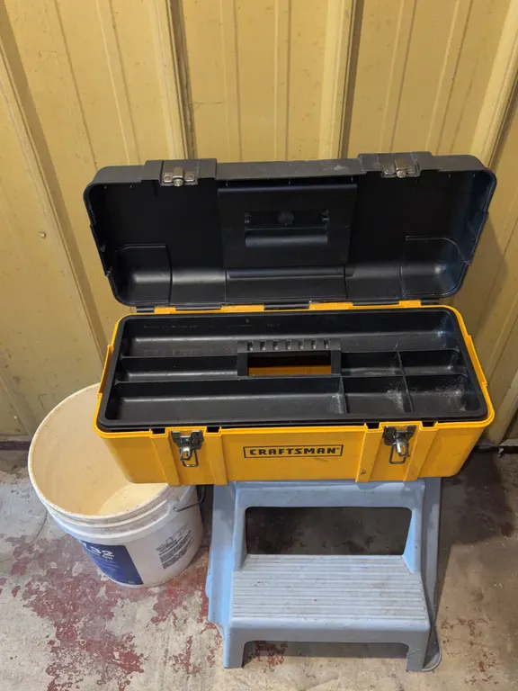 Craftsman Plastic Tool Box With Step Stool and Utility Bucket