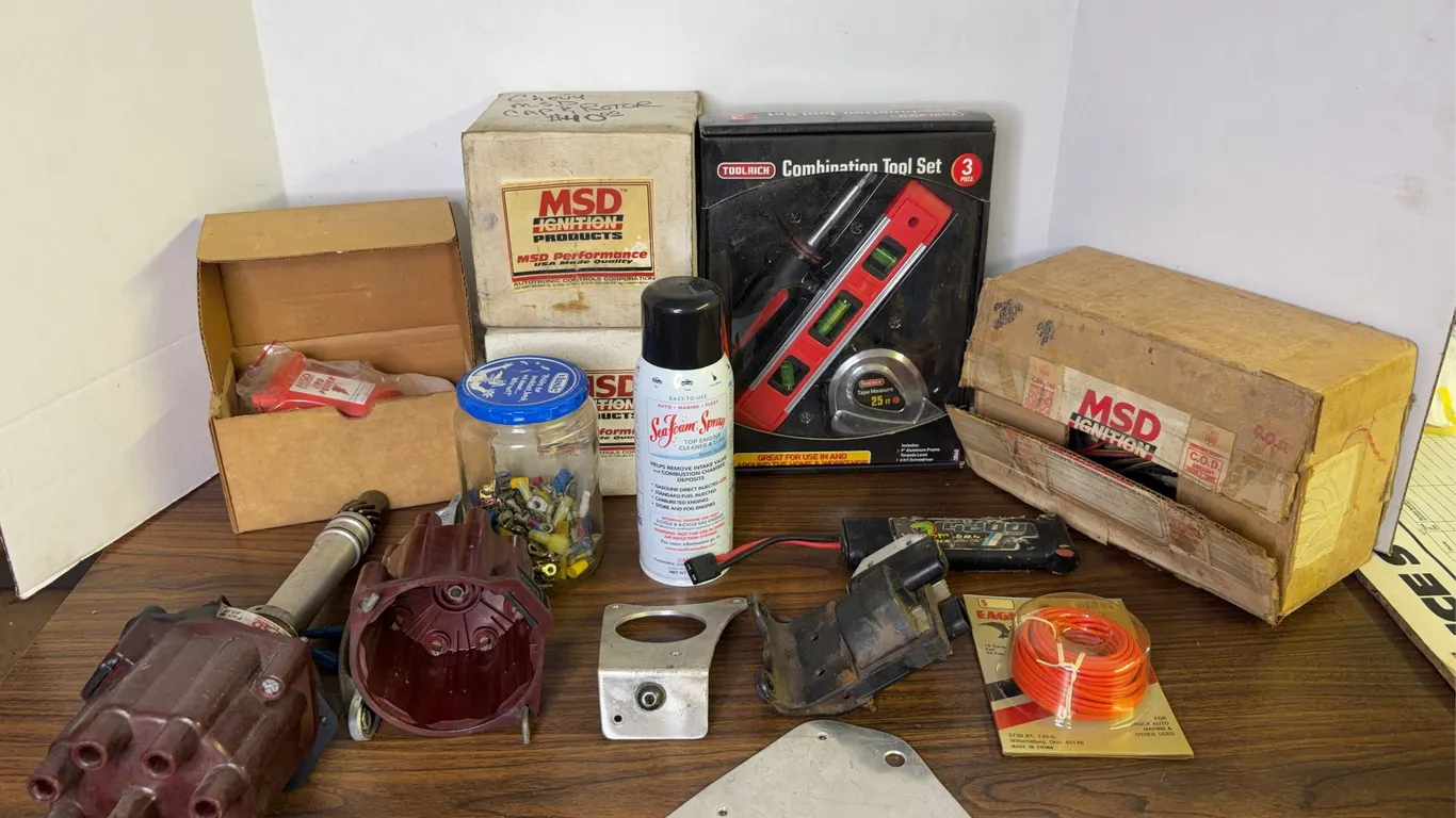 MSD Ignition Pro Power Coil Distributor and Automotive Hardware Lot