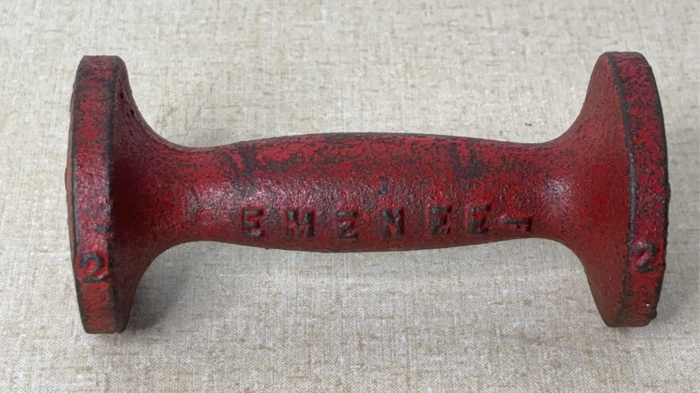 Emenee Red Cast Iron Two Pound Dumbbell Hand Weight