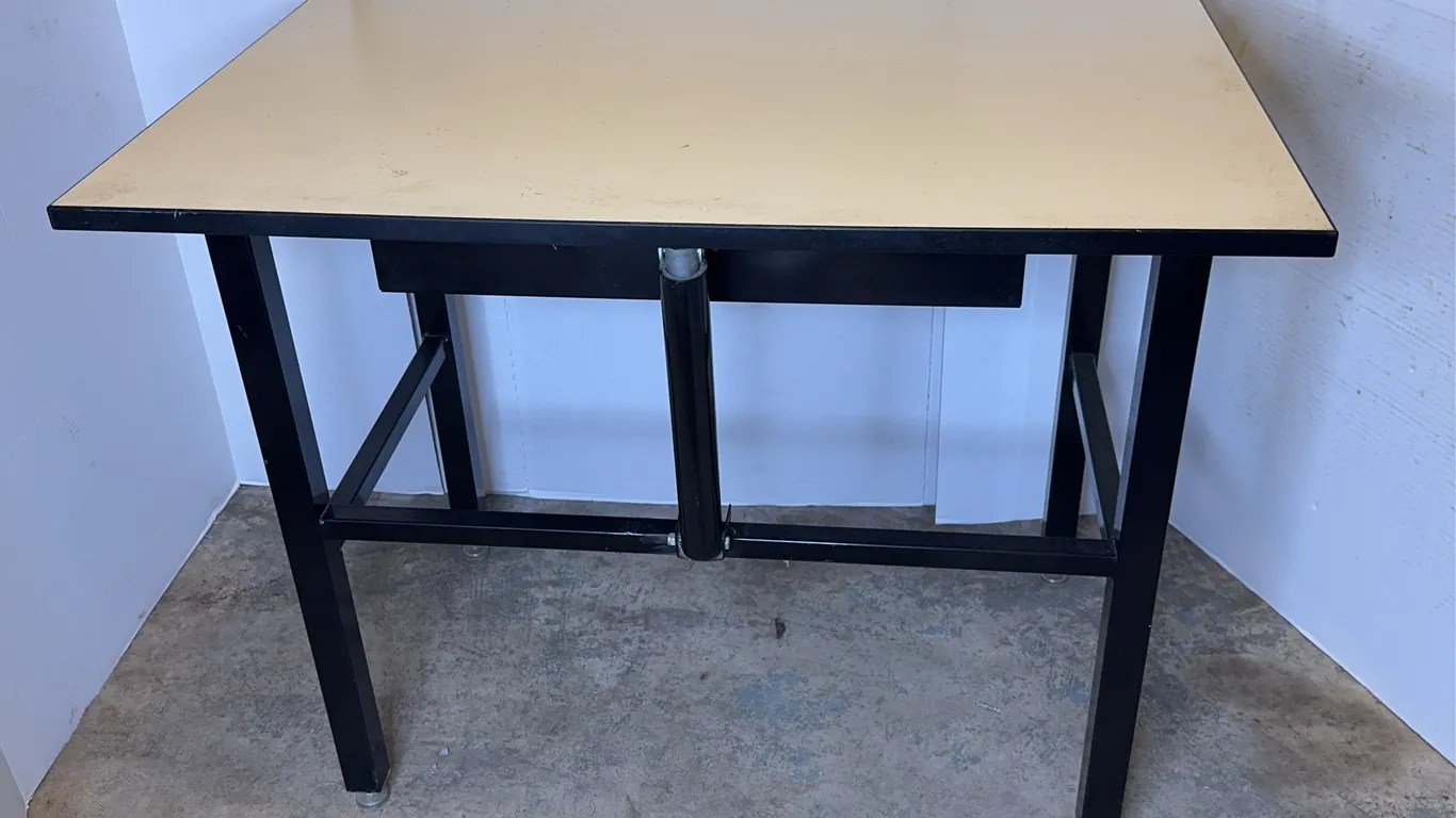 Adjustable Tilt Top Metal Drafting Table with Drawer