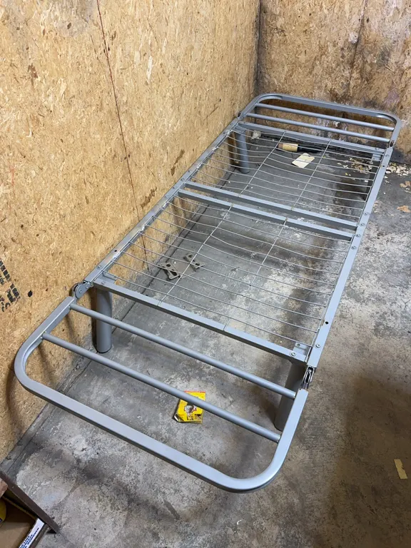 Modern Gray Folding Metal Twin Bed Frame Cot Platform