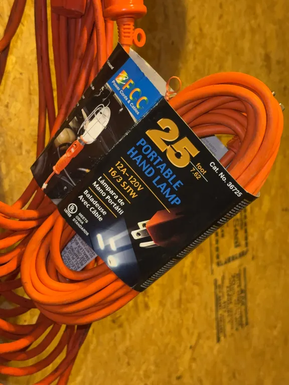 PCC Portable Hand Lamp Work Light with Extension Cord