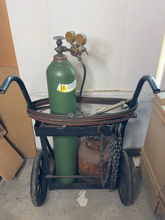 Oxy-Acetylene Welding and Cutting Torch Set with Tanks and Cart