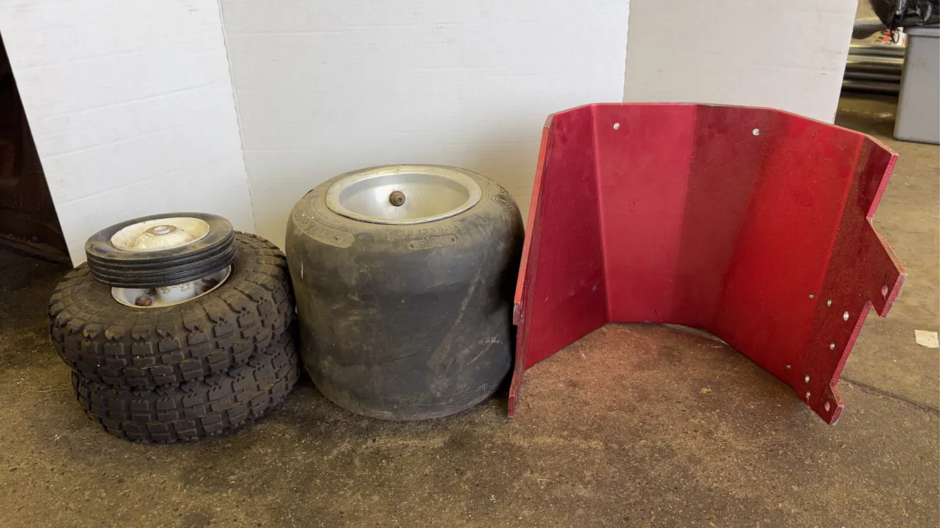 Burris Racing Go Kart Slick Tire Utility Wheels and Red Fender