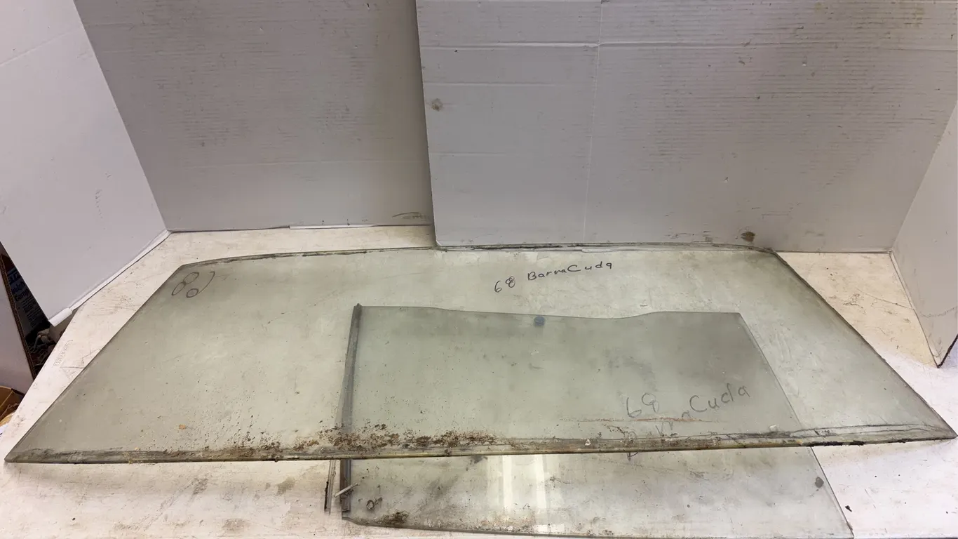Plymouth Barracuda Rear Window Glass and Door Glass Panel Set