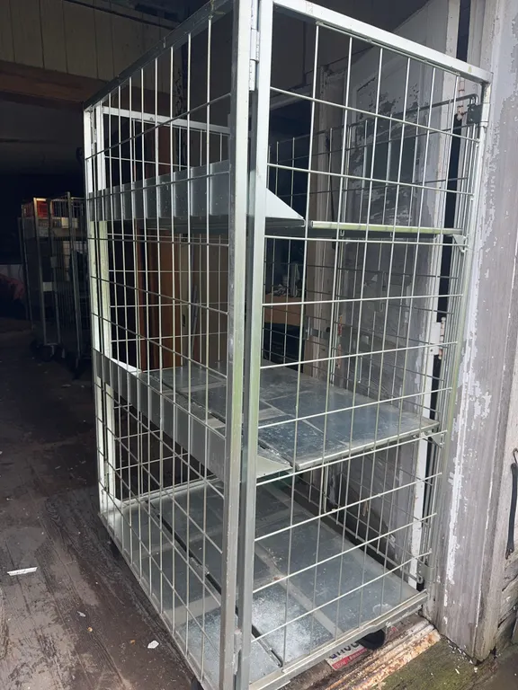 Heavy Duty Galvanized Wire Security Cage Cart