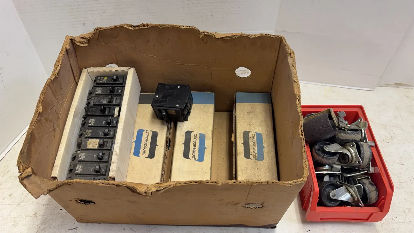 Crouse-Hinds Circuit Breakers General Electric Hardware and Caster Wheels Lot