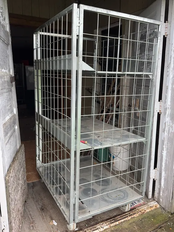 Heavy Duty Galvanized Steel Rolling Cage Cart Utility Trolley