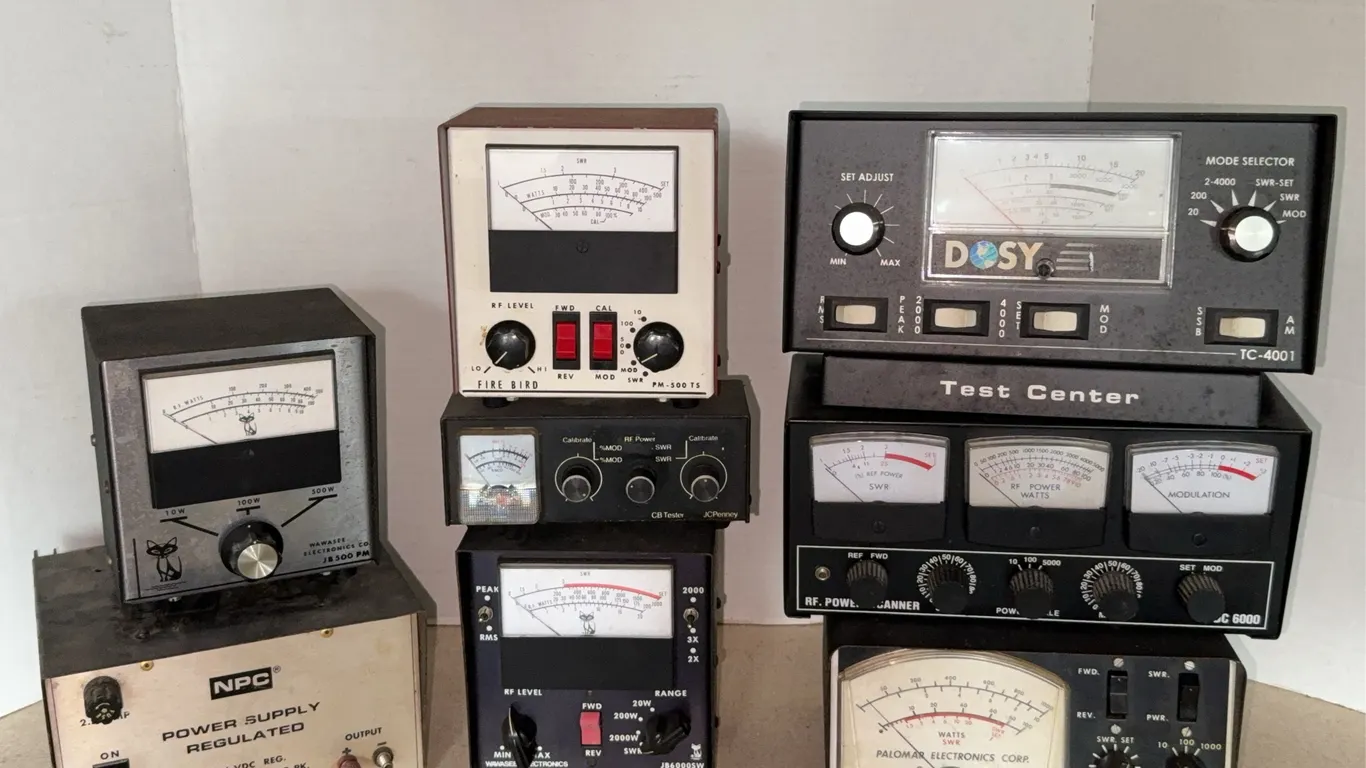 CB Radio Equipment Lot Wawasee Dosy Palomar SWR Meters NPC Power Supply