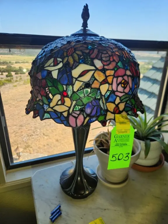 Tiffany-Style Lamp Acrylic/Resin Faux Glass