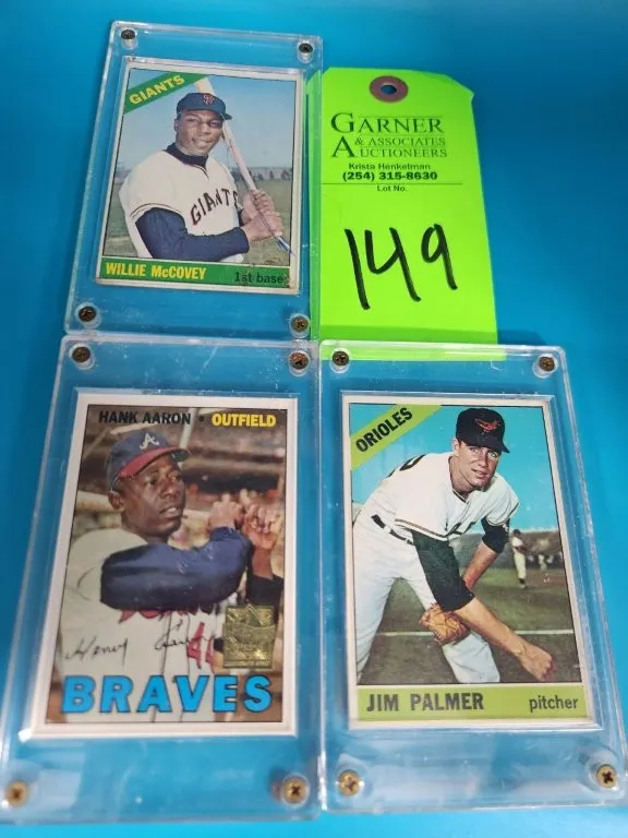 Topps - 2000 Hank Aaron #250 Reprint, 1965 Jim Palmer #126, 1965 Willie McCovey #550