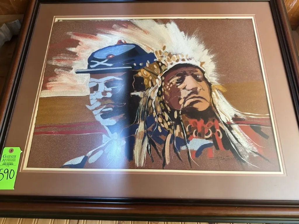 Native American Chief & Calvary Painting