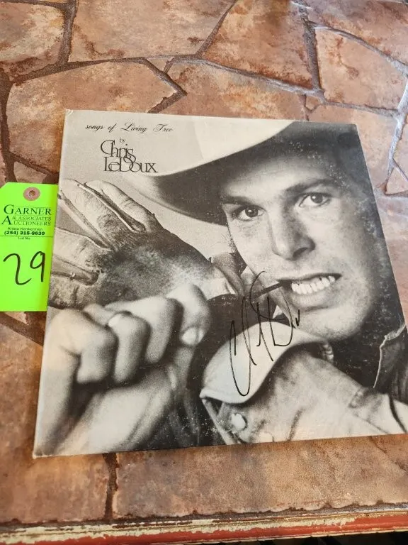 Autographed Chris LeDoux Songs of Living Free Vinyl Album
