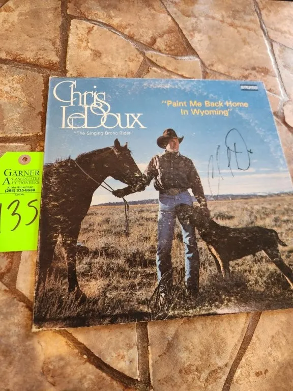 Autographed Chris LeDoux Paint Me Back Home in Wyoming Vinyl Album