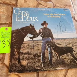 Autographed Chris LeDoux Paint Me Back Home in Wyoming Vinyl Album