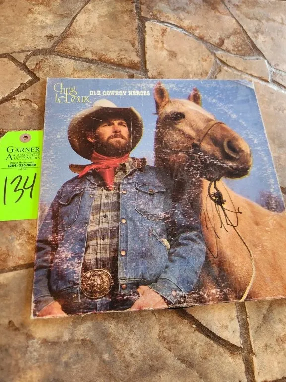 Autographed Chris LeDoux Old Country Heroes Vinyl Album