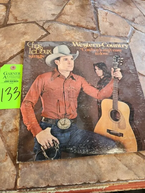 Autographed Chris LeDoux Cowboys Ain't Easy to Love Vinyl Album
