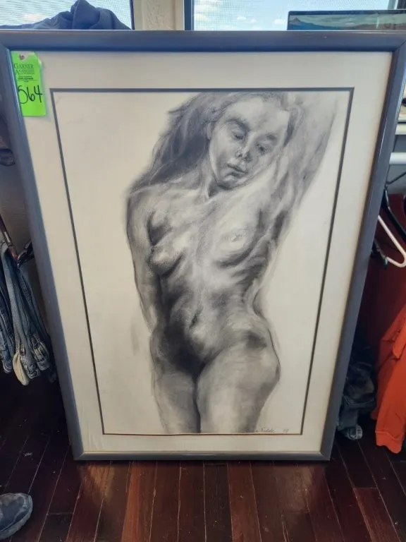 Charcoal Painting- Nude Lady
