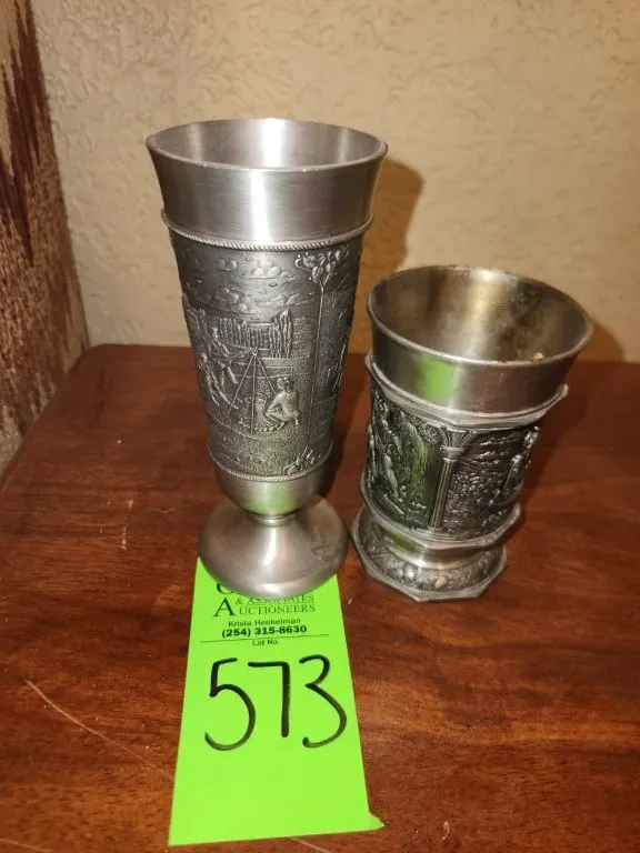 Vintage German Pewter Goblet 2 ct.