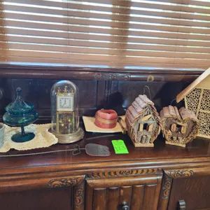 Misc. Birdhouses & Contents on top of Buffet