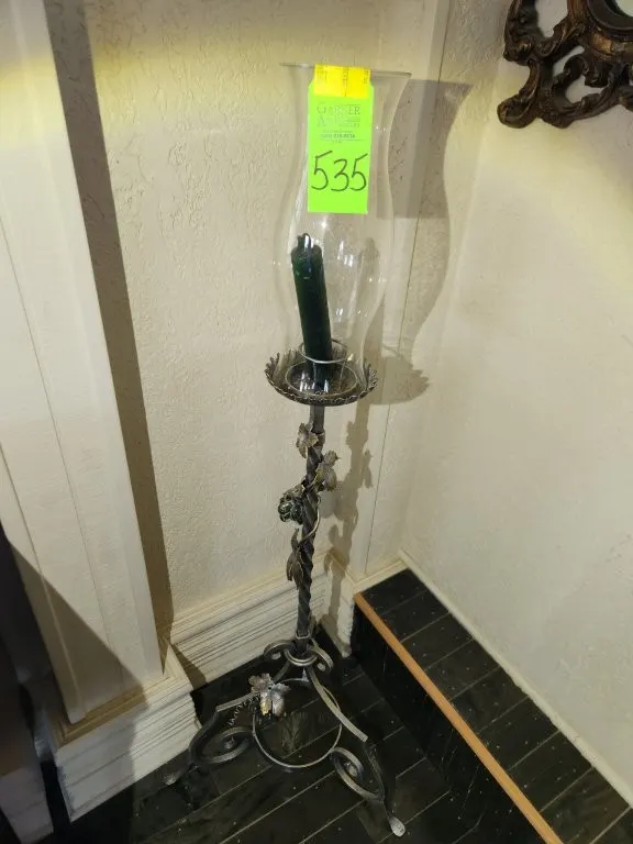 Candle Holder w/ Hurricane Candle Vase