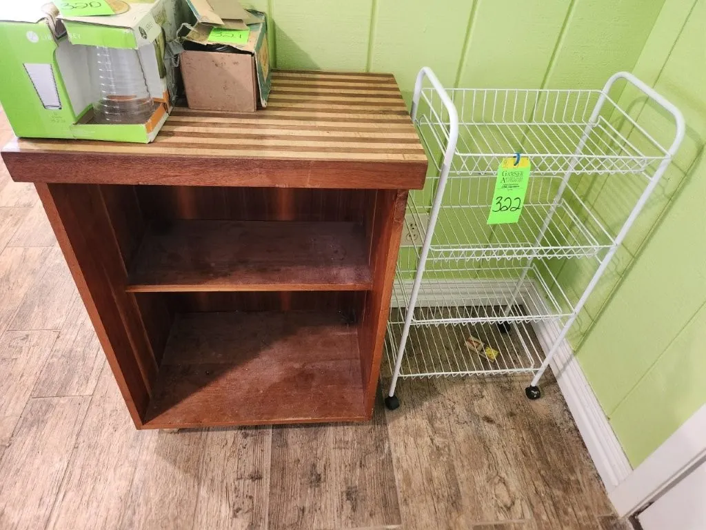 Rolling Cabinet & Rolling Wire Rack
