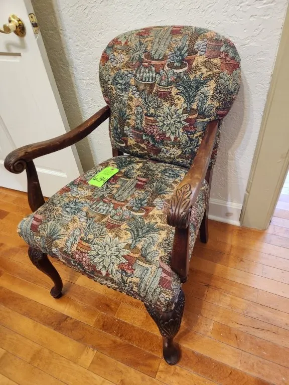 Upholstery Wooden Armchair
