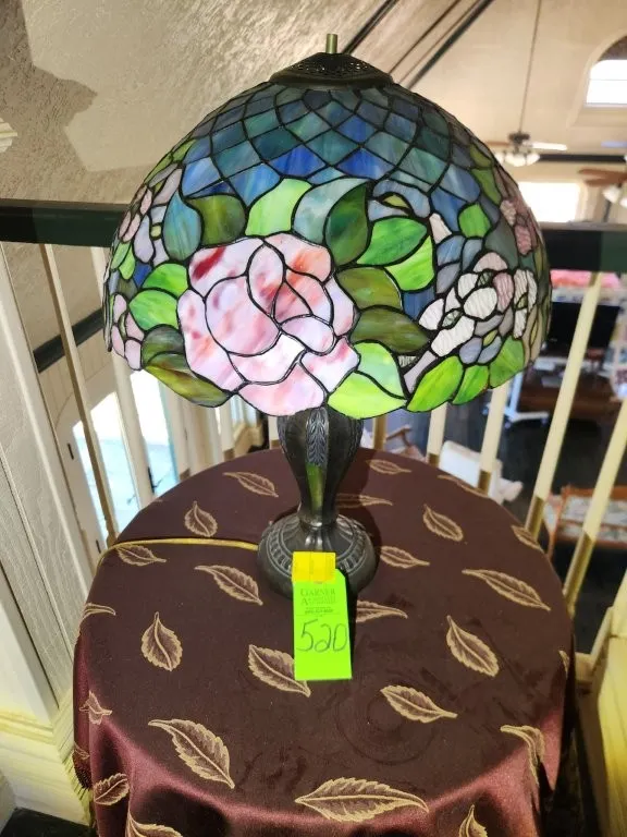 Tiffany-Style Lamp Acrylic/Resin Faux Glass