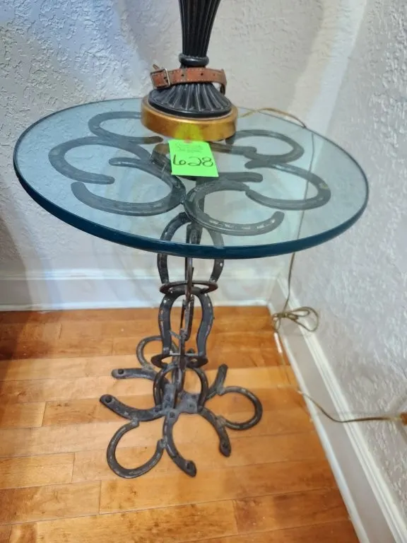 Horseshoe Glass Top table