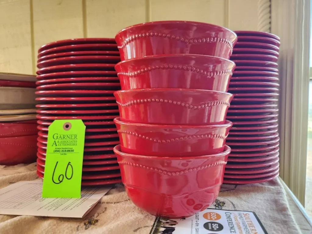 Red Dishes - 23 Plates/ 28 Dessert Plates/ 5 Bowls
