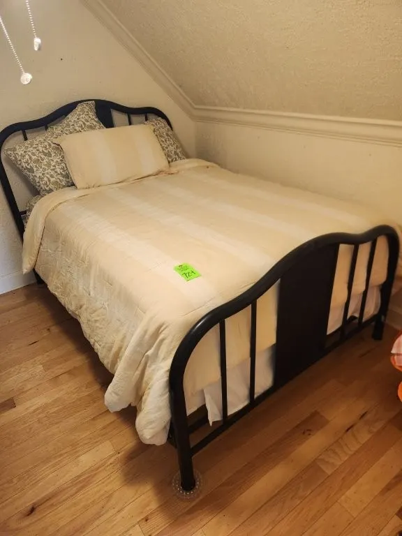 Vintage Metal Frame Bed & Contents
