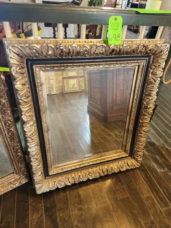 Ornate Framed Beveled Mirror