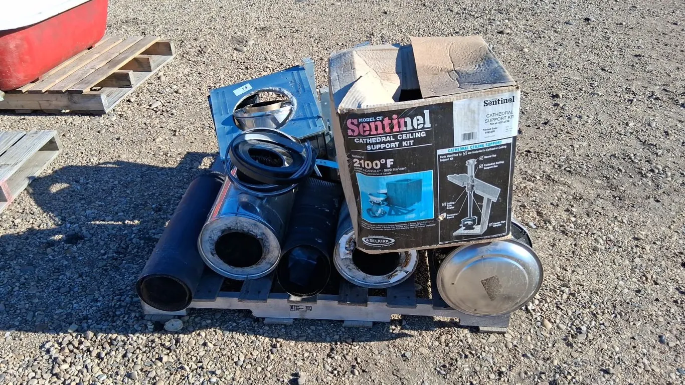 6" Selkirk Chimney, 6" Double Wall Stove Pipe, Ceiling Support Kit