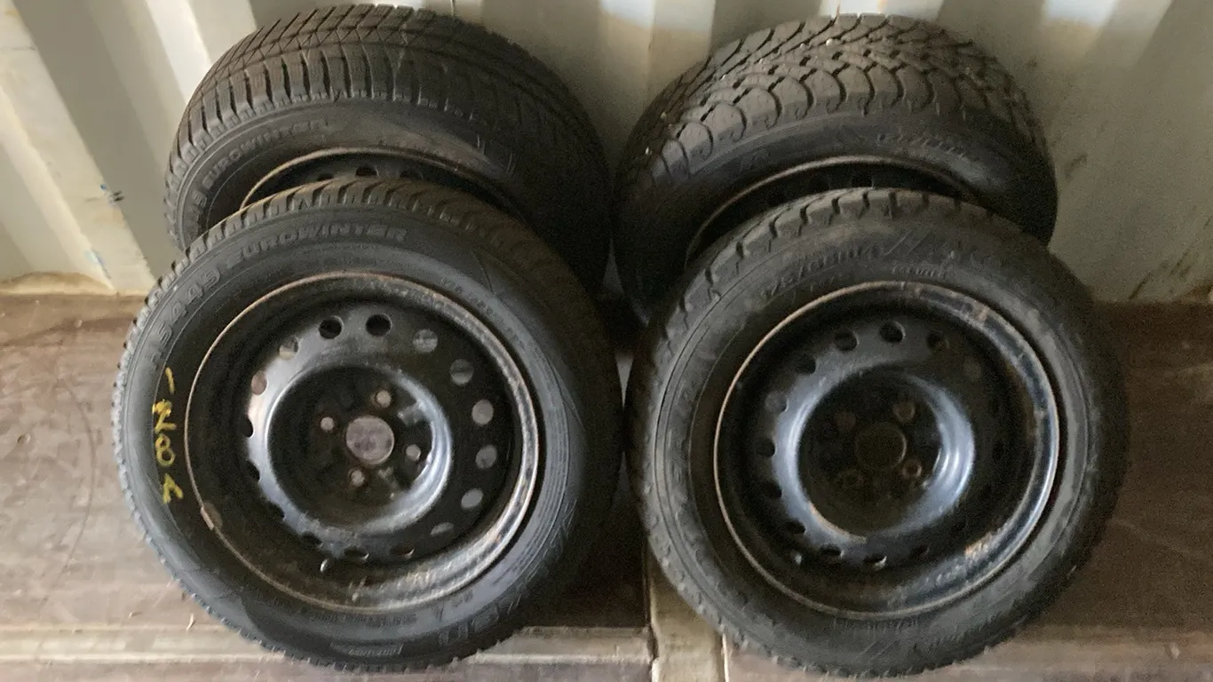 Set of (4) Winter Tires Off Toyota Echo with (4) Bolt Rims