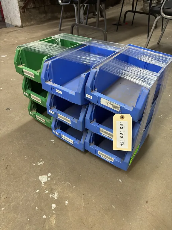 Bundle with (9) 12" x 8" x 5" Poly Storage Bins