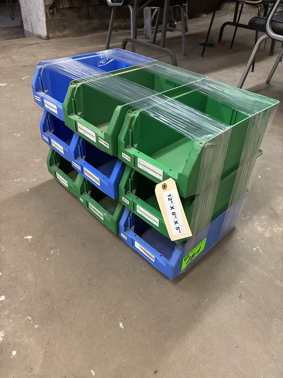 Bundle with (9) 12" x 8" x 5" Poly Storage Bins