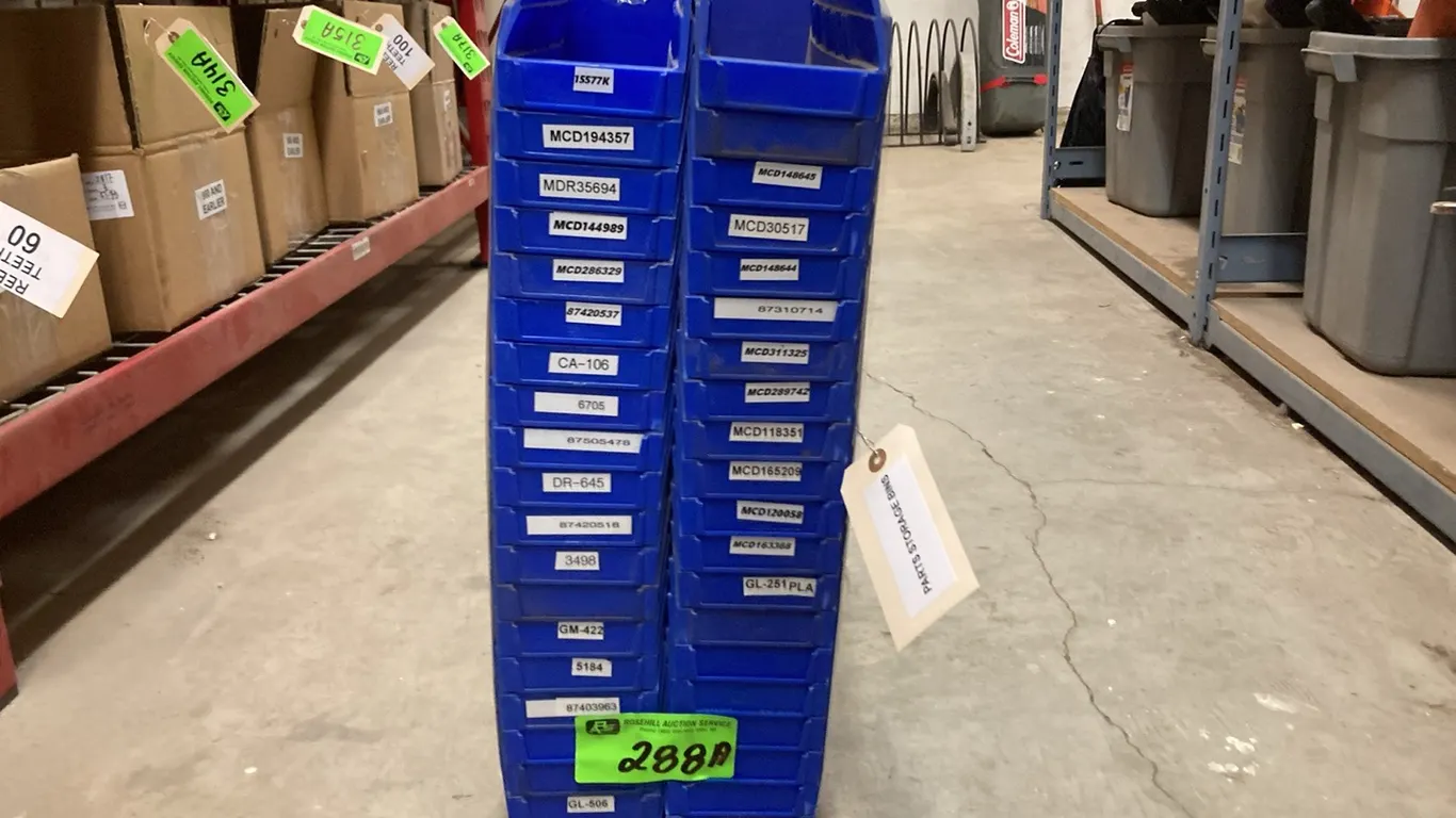 Bundle with Approx (40) 12" x 4" x 4" Poly Storage Bins