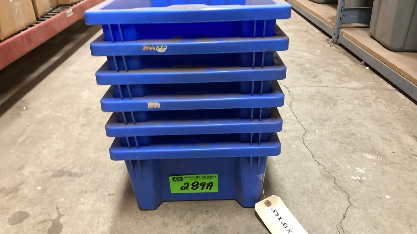 Bundle with (6) 21" x 13" x 6 1/2" Poly Storage Bins