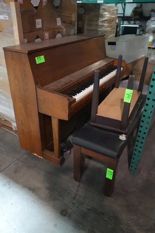 Upright Piano with Benches