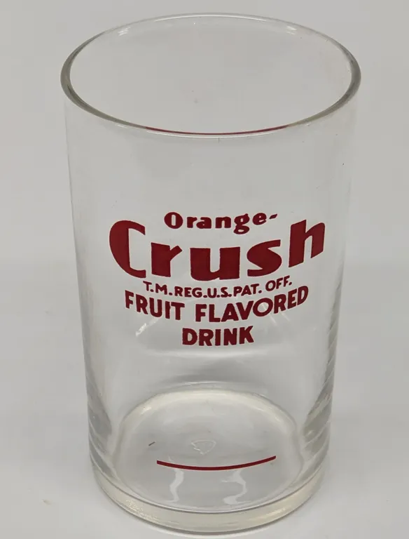 ORANGE CRUSH SODA FOUNTAIN SYRUP LINE DRINKING GLASS