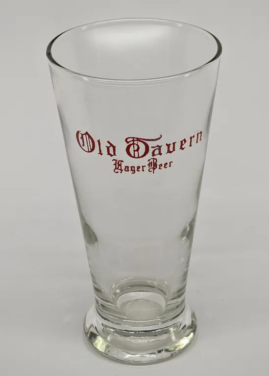 OLD TAVERN LAGER BEER DRINKING GLASS WARSAW ILLINOIS