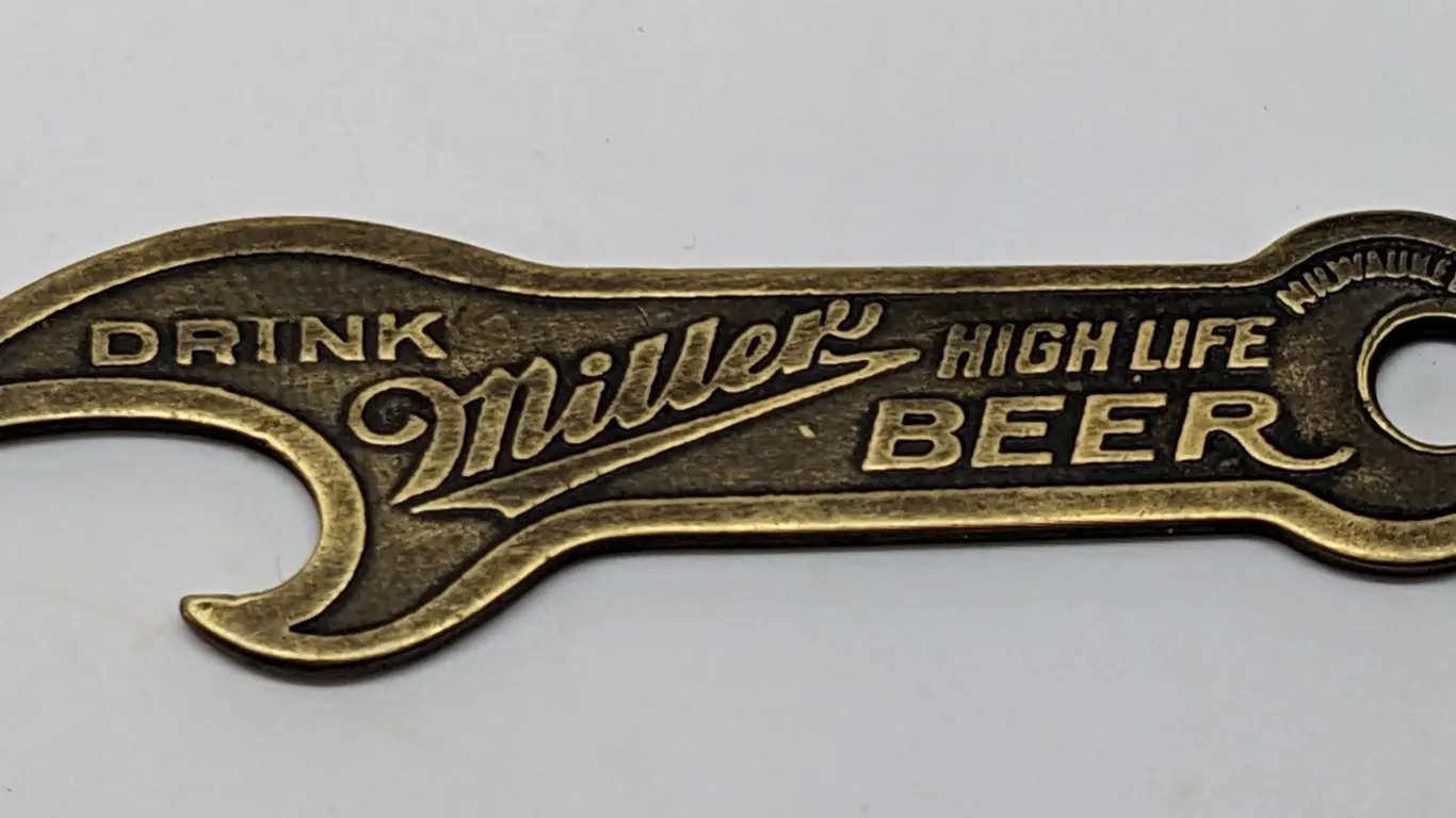 BRASS MILLER HIGH LIFE BEER BOTTLE OPENER MILWAUKEE WISCONSIN