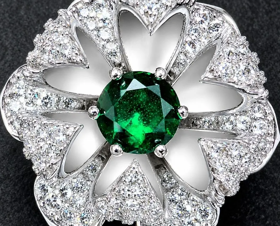SILVER(12.84G), UNIQUE BLOOMING FLOWER RING, SUGGESTED RETAIL VALUE $350